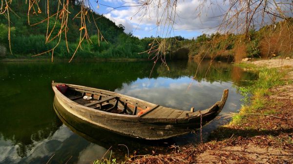 natuur,boot,meer,water,reflectie,voertuig