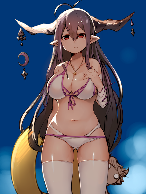 Danua Granblue Fantasy,Granblue Fantasy,bikini,sfaldamento,corna,orecchie a punta