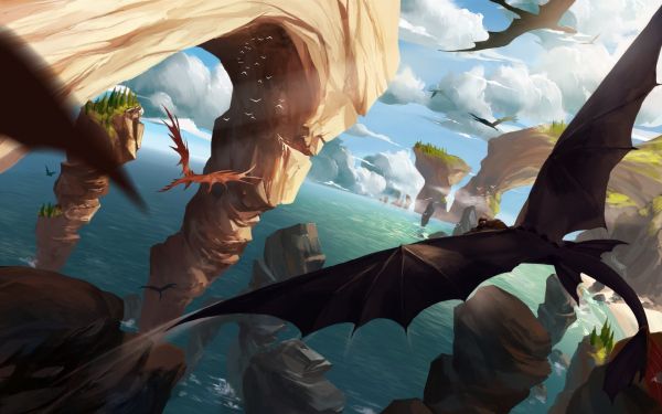 seni fantasi,naga,Bagaimana cara melatih nagamu,How to Train Your Dragon 2,anime,karya seni