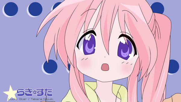 Lucky Star,Takara Miyuki,meisje,roze haar,verrassing