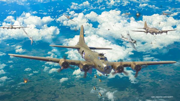 pesawat terbang,rOEN911,pesawat terbang,perang dunia II,Boeing,B 17 Flying Fortress