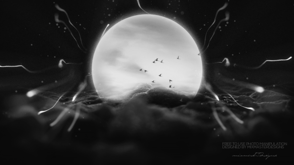 Monochrome,space art,mesiac,grafický dizajn,manipuláciu s fotografiami,atmosféra