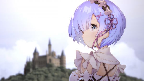 Anime,Filles anime,Fan art,Rem Re Zero,Re zéro,Château