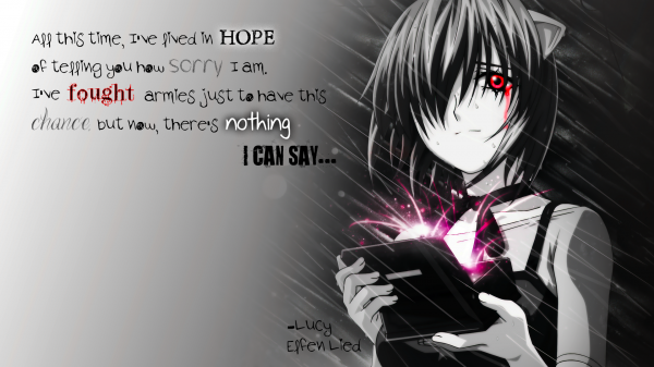 illustration,quote,anime,Elfen Lied,Lucy Elfen Lied,brand