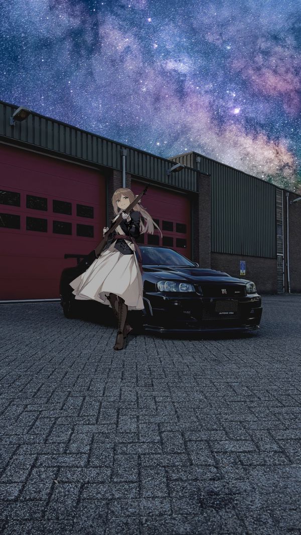 anime girls with guns,jdmxanime,รถยนต์ญี่ปุ่น,Nissan Skyline R34,ดาว