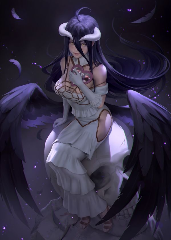 Anime,Anime Mädchen,Albedo OverLord,Overlord Anime,Kleid,Succubus