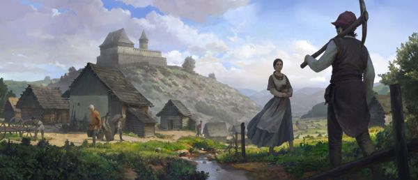 Kingdom Come Deliverance,artwork,ridder,stad,middeleeuws,kasteel