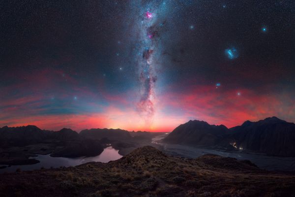 fotografering,landskab,natur,bjerge,New Zealand,stjerner