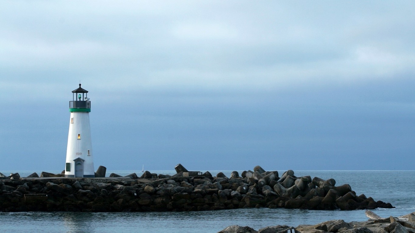 zee, baai, kust-, voertuig, strand, toren, kust, vuurtoren, kaap, licht huis, oceaan, Golf, 1366x768 px, golfbreker