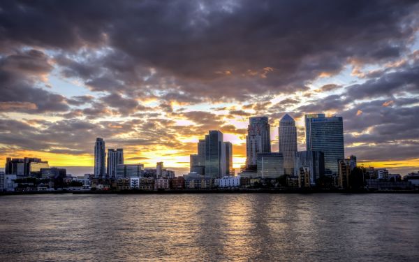 puesta de sol, ciudad, Paisaje urbano, noche, luz de sol, edificio