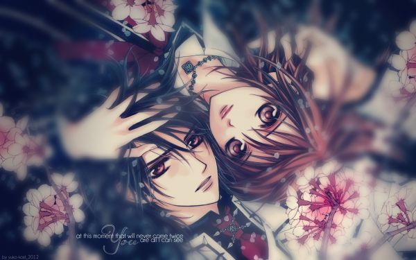 illustration,anime,Vampire Knight,flowers,text,flower