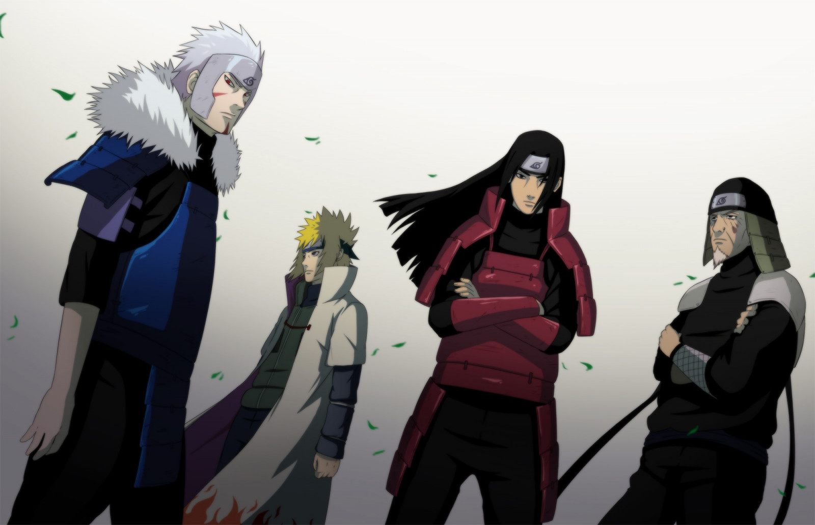 illustration, Anime, Naruto Shippuuden, Namikaze Minato, Hokage, Tobirama Senju, Hashirama Senju, Hiruzen Sarutobi, capture d'écran