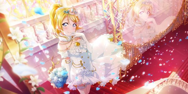 ラブライブ,綾瀬エリ,ウェディングドレス,ビューアを見て,ブロンド,青い目