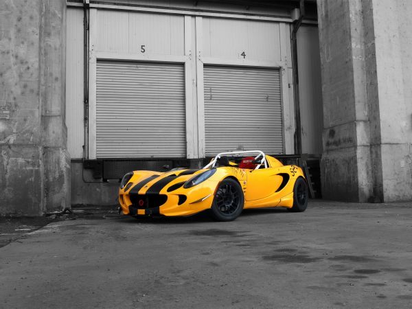 voiture, véhicule, jaune, voiture de sport, noir, Monochrome