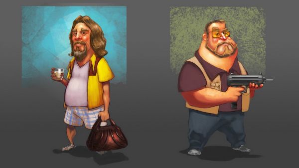 Illustration,Filme,Der große Lebowski,Der Typ,Walter Sobchak,Karikatur