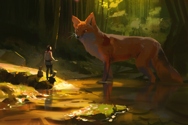 digital kunst,kunstverk,fantasy art,Atey Ghailan,dyr,rev