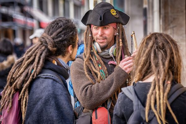 invierno,rastas,Rasta,árbol,niña,Mira