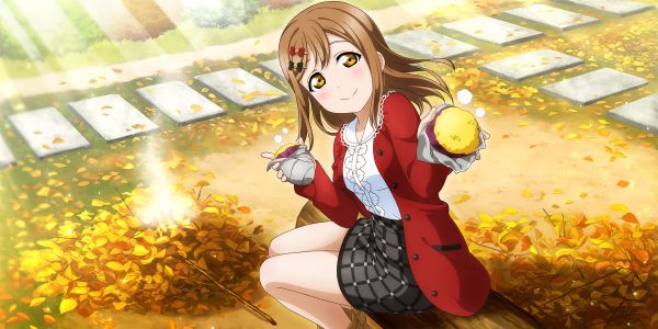 Love Live Sunshine,Kunikida Hanamaru,animeflickor,ser tittaren,kjol,mat