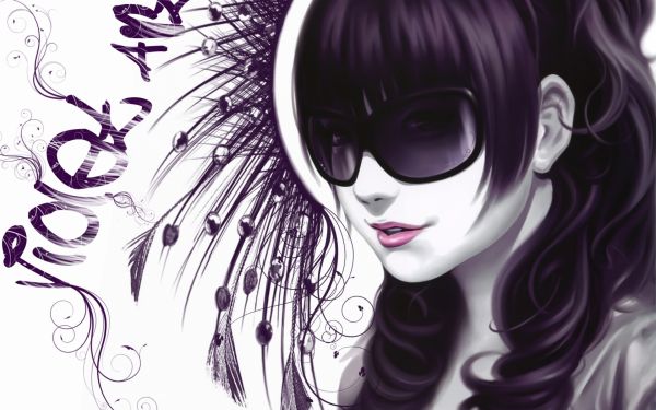 monochrome, glasses, drawing, illustration, anime, cartoon