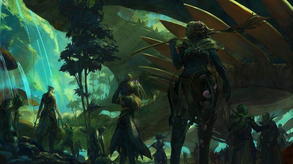 Guild Wars 2,digitale kunst,fantasy art,oerwoud,mythologie,Sylvari