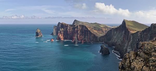 風景,海,湾,岩,自然,空