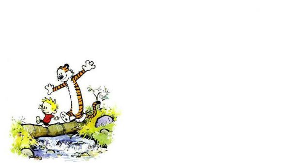 1366x768 piksel, Calvin ve Hobbes, Çizgi romanlar, Beyaz arkaplan