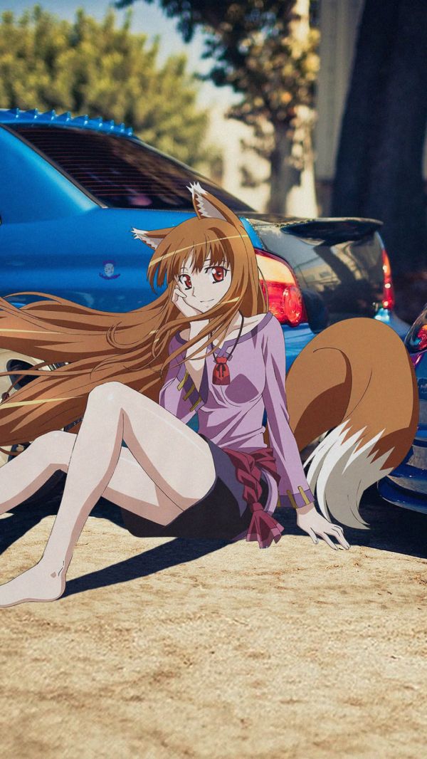 Subaru,animemeisjes,jdmxanime,Japanse auto's,holo kruiden en wolf