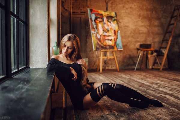 Frau,Modell-,blond,lange Haare,Evgeny Freyer,Valentina Grishko