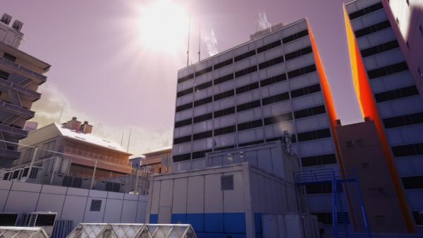 видео игры,город,архитектура,небоскреб,стадион,Mirror's Edge