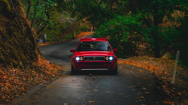 Lancia Delta Integrale,червени коли,италиански автомобили,митинг