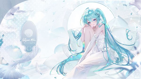 κορίτσια anime,anime,Hatsune Miku,Vocaloid,μάτια aqua,cyan hair