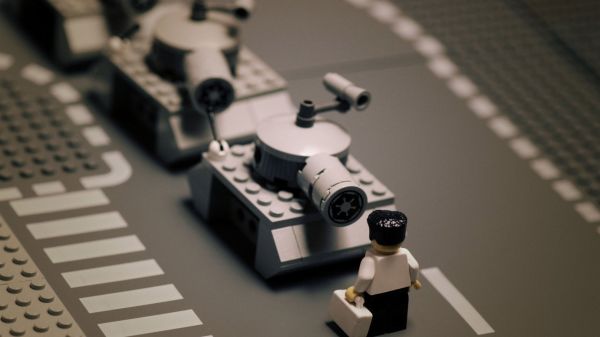 LEGO,Panzer,Fotografie,schwarzes Haar,Straße,Crosswalk