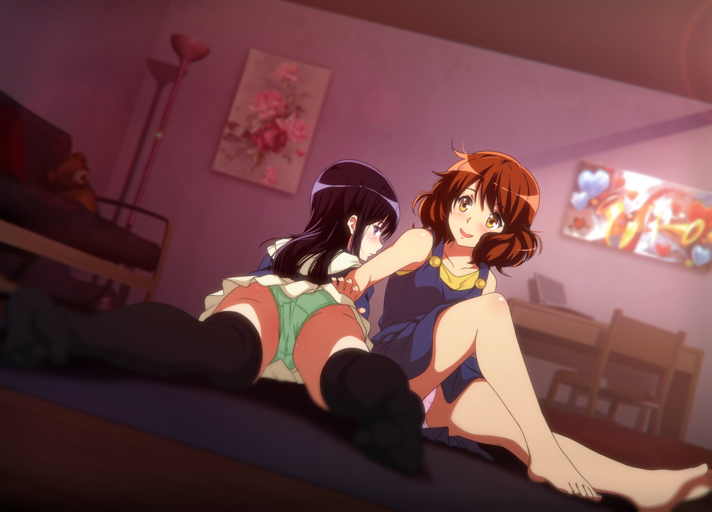 Kousaka Reina, Oumae Kumiko, Euphonium hibike, Meninas anime, calcinhas, Coxas