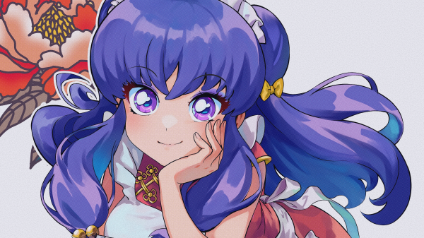 ranma,shampoo,twin buns,purple hair,hair ornament,ribbon