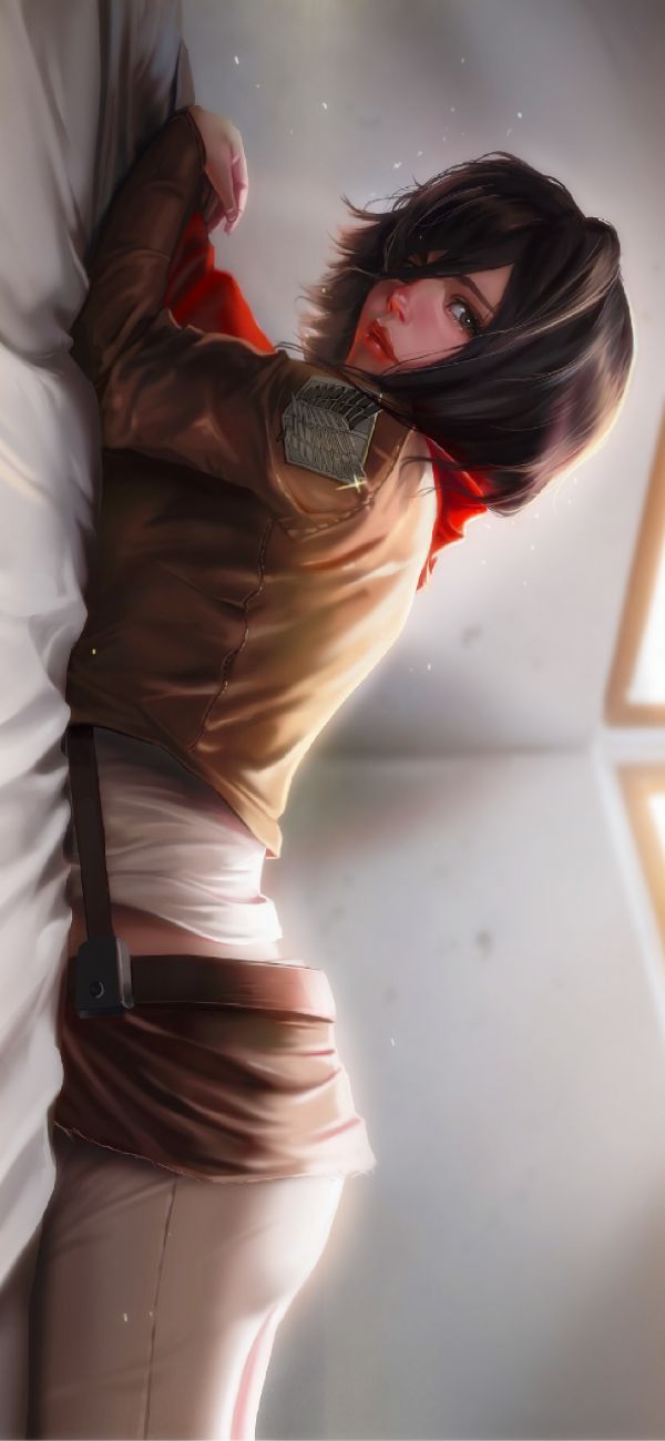 liggen,Mikasa Ackerman,Attack on Titan Game,kort haar,zwart haar,blozen