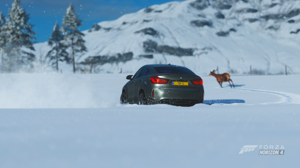 αυτοκίνητο,bmw x6M,χειμώνας,χιόνι,Forza Horizon 4,Video Game Art