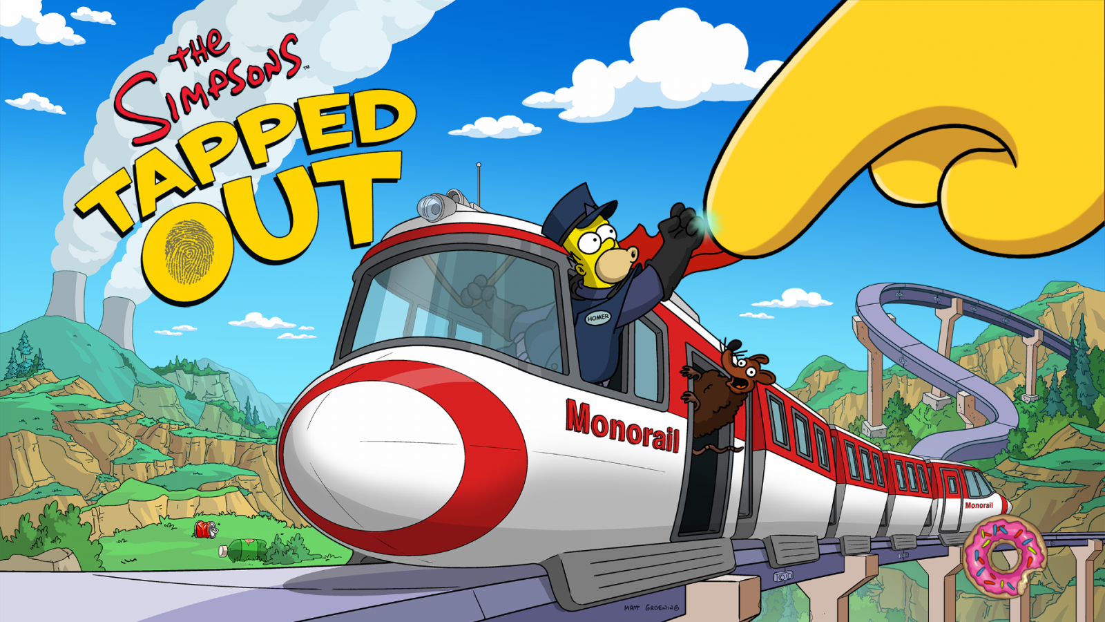 ilustrasi, melatih, gambar kartun, Simpsons, Homer Simpson, bermain, tapped Out, pertandingan, screenshot