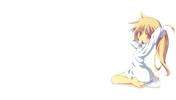 Illustration,blond,Einfacher hintergrund,Anime,Anime Mädchen,weißer Hintergrund