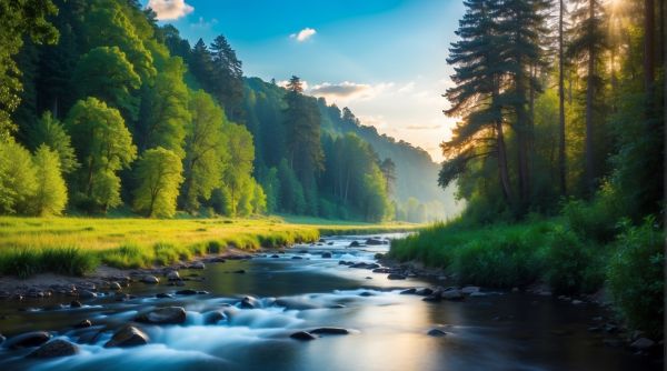 skog,natur,elv,strøm,jungel,4k