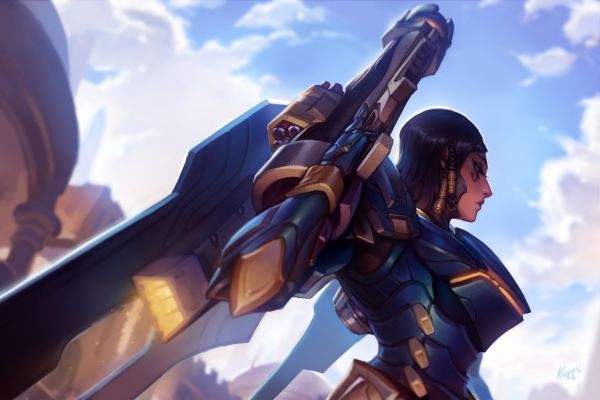 Anime,cielo,Supervisión,Pharah Overwatch,pistola,arma