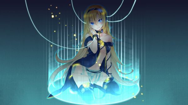 Vocaloid,Лили Vocaloid,аниме момичета,дълга коса,сини очи,пола