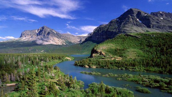 paysage, forêt, Montagnes, Lac, eau, la nature