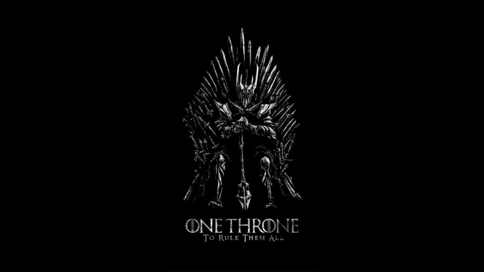 1920x1080 px, A Song of Ice and Fire, crossover, Game of Thrones, Iron Throne, Sauron, Ringenes herre