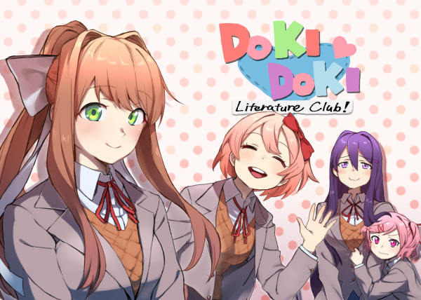 애니메이션,애니메이션 소녀들,Doki Doki Literature Club,Monika Doki Doki Literature Club,Yuri Doki Doki Literature Club,Sayori Doki Doki Literature Club