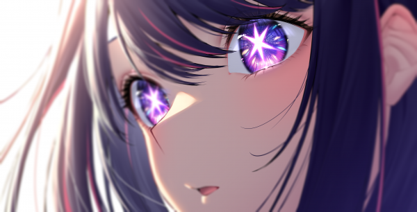 Oshi no Ko,anime,anime girls,star eyes,Ai Hoshino,purple hair