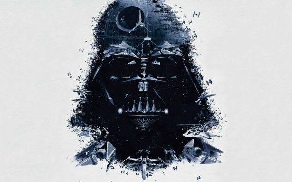 tekening, zwart, illustratie, Star Wars, sneeuw, winter