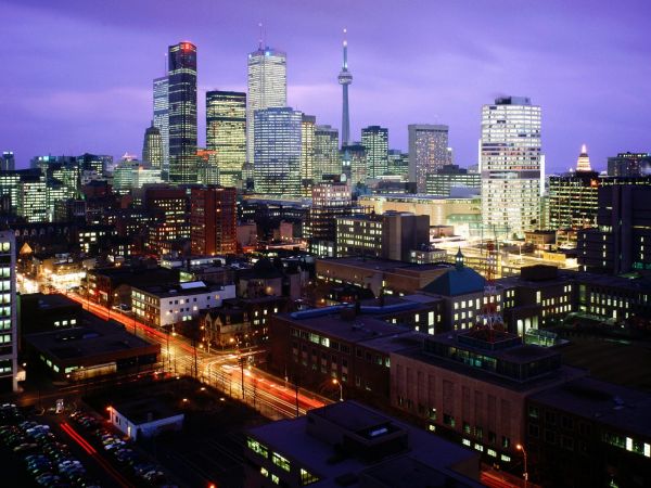 Toronto,Canada,nacht,stad,lichten,licht