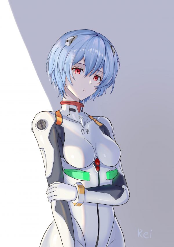 anime,animeflickor,Neon Genesis Evangelion,Rebuild of Evangelion,Ayanami Rei,kort hår