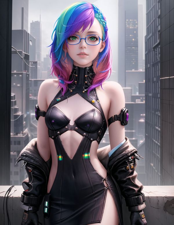 ai art,black dress,women,digital art,illustration,women with glasses