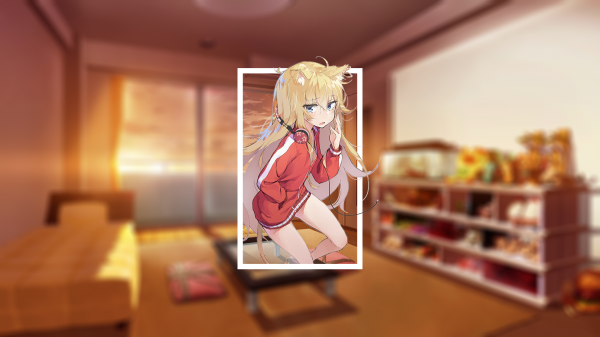 anime girls,picture in picture,kawaii girl,Gabriel Dropout,Gabriel White Tenma,blonde